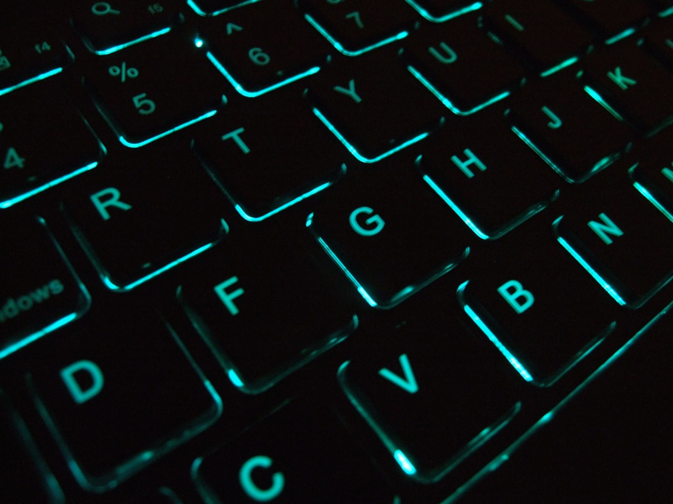 lit up keyboard