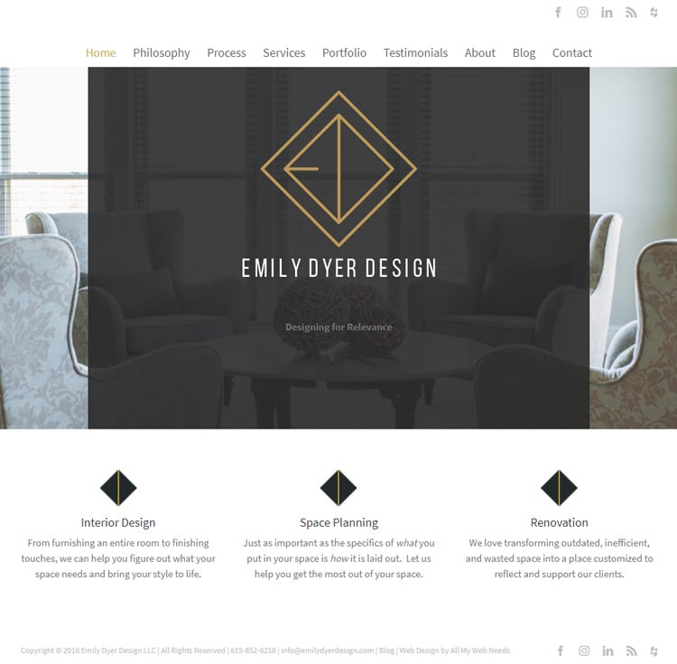 Emily Dyer Design website design