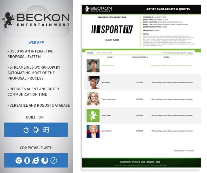 Beckon Entertainment App
