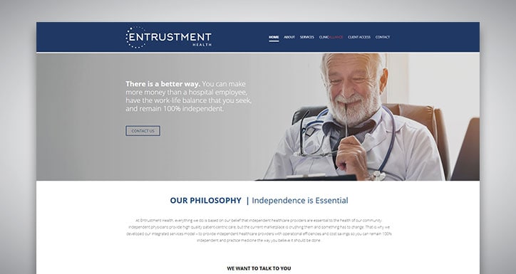 Entrustment Health - Web Design