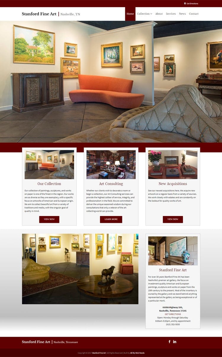 Stanford Fine Art - Website Design