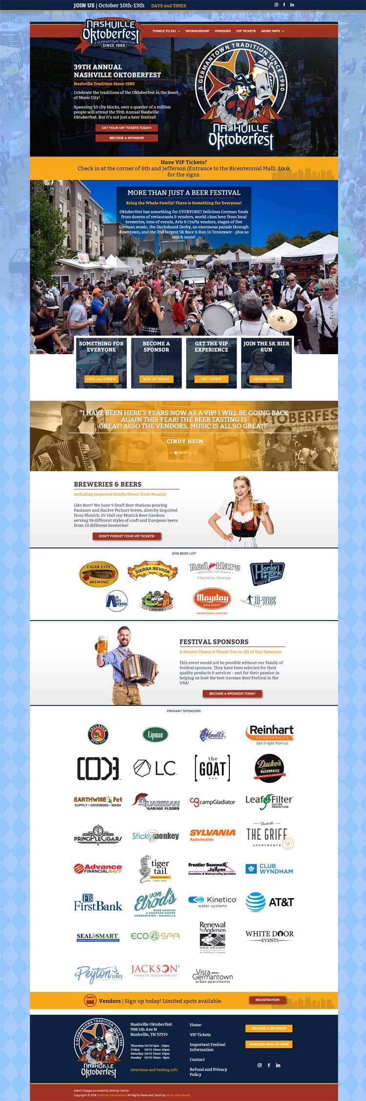 The Nashville Oktoberfest web design