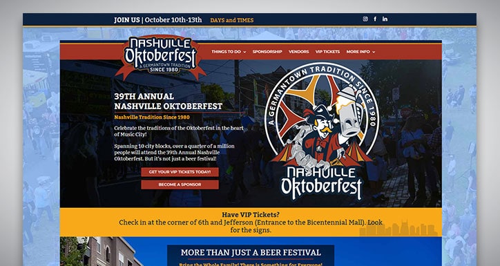 The Nashville Oktoberfest - Web Design