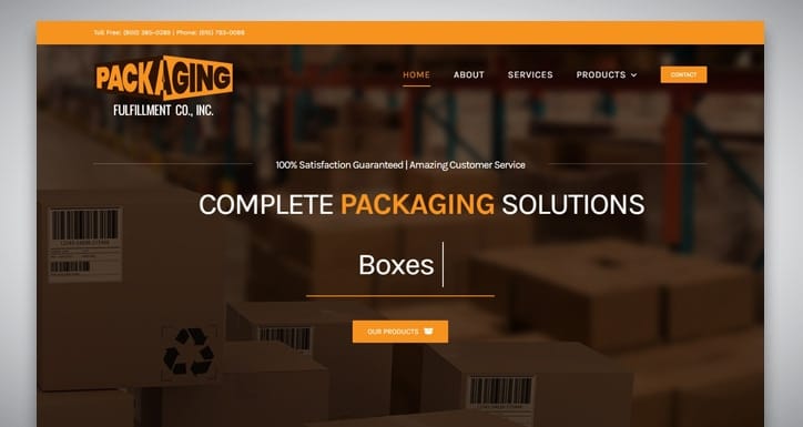 Web design for Packaging Fulfillment Company