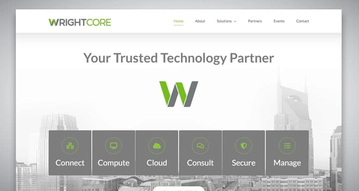 Web design for WrightCore Inc