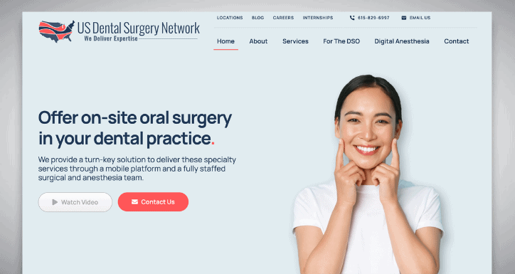 a us dental surgery webpage